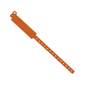 Medline Tamper Resistant Snap Closure ID Bands - 12" Write-On Vinyl ID Band, Adult, Orange - NON050514