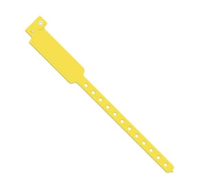 Medline Tamper Resistant Snap Closure ID Bands - 9" Write-On Vinyl ID Band, Adult / Pediatric, Yellow - NON050615