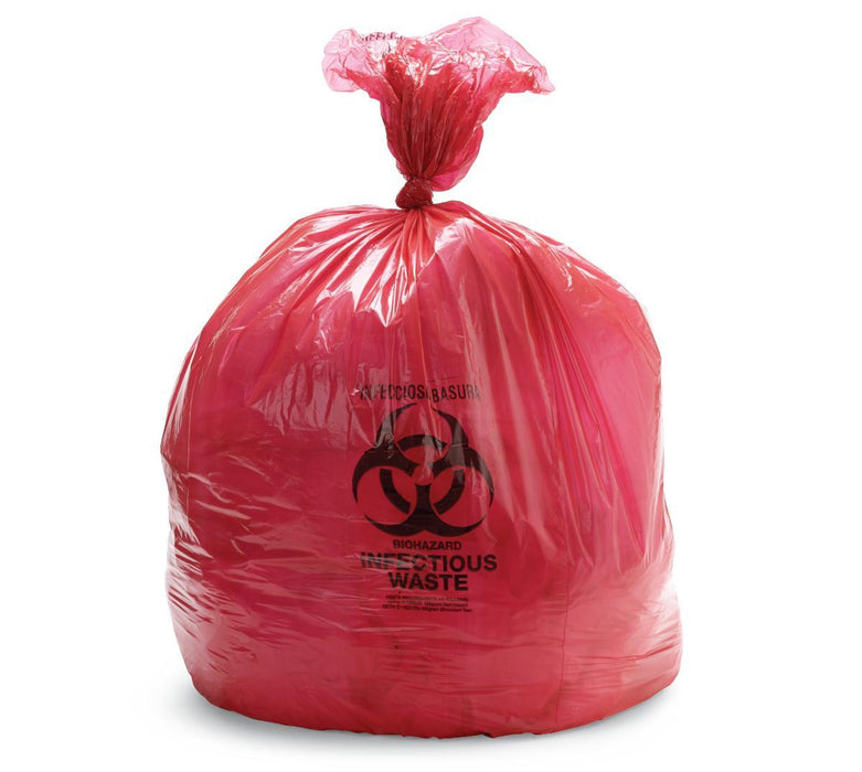 Medline Medline Low Density Biohazard Liners - Red Biohazard Liner, 33 gal., 1.5 Mil, 31" x 43" - NON153143