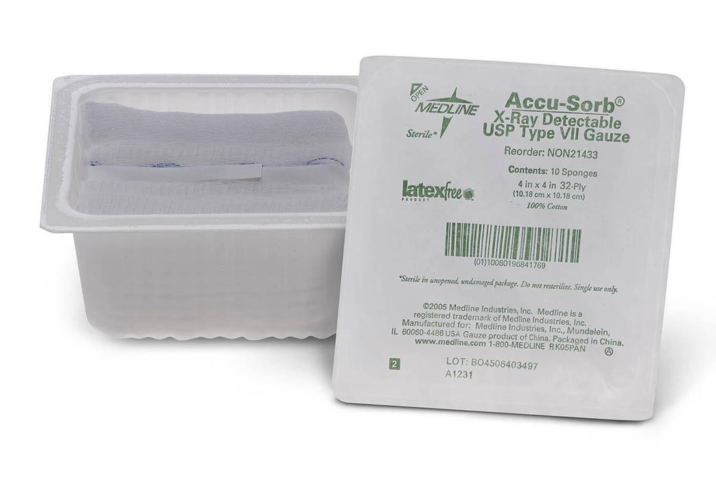 Sterile 100% Cotton X-Ray Detectable Gauze Sponges