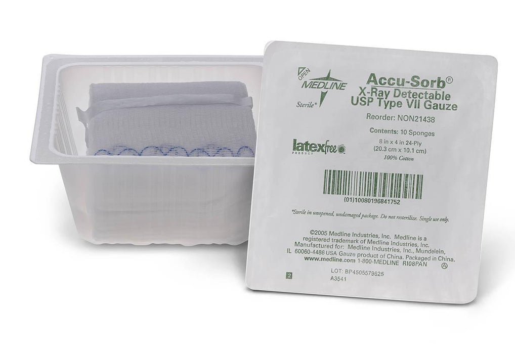 Sterile 100% Cotton X-Ray Detectable Gauze Sponges