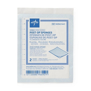 Medline Post-Op Sterile Gauze Sponges - Sterile Post-Op Gauze Sponge, 4" x 3" - NON21441