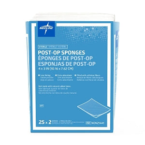 Medline Post-Op Sterile Gauze Sponges - Sterile Post-Op Gauze Sponge, 4" x 3" - NON21441