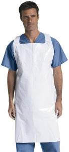 Medline Disposable Polyethylene Adult Aprons - Disposable Polyethylene Apron, Midweight, 28" x 46" - NON24274