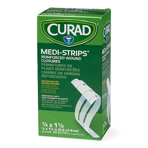 Medline CURAD Medi-Strip Reinforced Wound Closures - CURAD Sterile Medi-Strip Wound Closure, 1/4" x 1-1/2" - NON250114