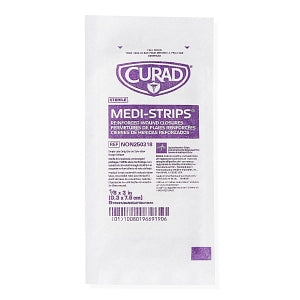 Medline CURAD Medi-Strip Reinforced Wound Closures - CURAD Sterile Medi-Strip Wound Closure, 1/8" x 3" - NON250318