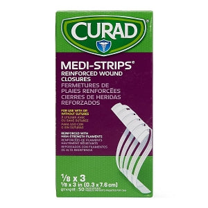 Medline CURAD Medi-Strip Reinforced Wound Closures - CURAD Sterile Medi-Strip Wound Closure, 1/8" x 3" - NON250318