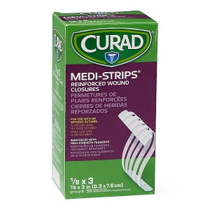 Medline CURAD Medi-Strip Reinforced Wound Closures - CURAD Sterile Medi-Strip Wound Closure, 1/8" x 3" - NON250318