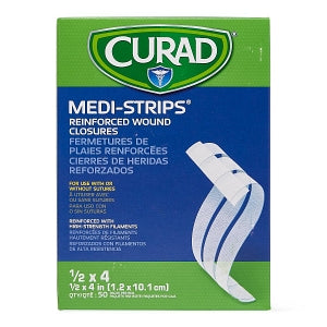 Medline CURAD Medi-Strip Reinforced Wound Closures - CURAD Sterile Medi-Strip Wound Closure, 1/2" x 4" - NON250412