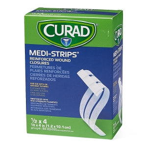 Medline CURAD Medi-Strip Reinforced Wound Closures - CURAD Sterile Medi-Strip Wound Closure, 1/2" x 4" - NON250412