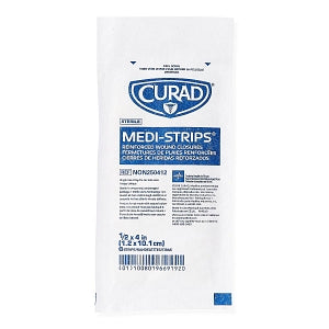 Medline CURAD Medi-Strip Reinforced Wound Closures - CURAD Sterile Medi-Strip Wound Closure, 1/2" x 4" - NON250412