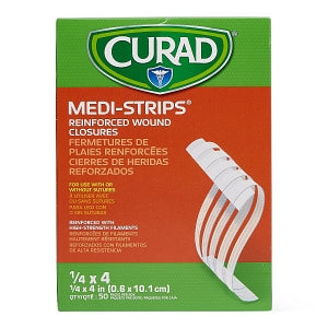 Medline CURAD Medi-Strip Reinforced Wound Closures - CURAD Sterile Medi-Strip Wound Closure, 1/4" x 4" - NON250414