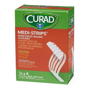 Medline CURAD Medi-Strip Reinforced Wound Closures - CURAD Sterile Medi-Strip Wound Closure, 1/4" x 4" - NON250414