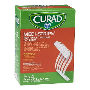 Medline CURAD Medi-Strip Reinforced Wound Closures - CURAD Sterile Medi-Strip Wound Closure, 1/4" x 4" - NON250414