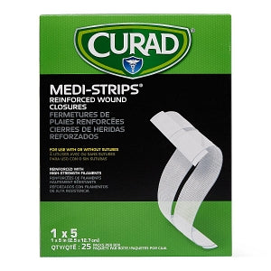 Medline CURAD Medi-Strip Reinforced Wound Closures - CURAD Sterile Medi-Strip Wound Closure, 1" x 5" - NON250501