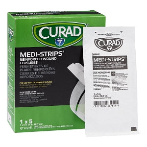 Medline CURAD Medi-Strip Reinforced Wound Closures - CURAD Sterile Medi-Strip Wound Closure, 1" x 5" - NON250501