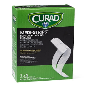 Medline CURAD Medi-Strip Reinforced Wound Closures - CURAD Sterile Medi-Strip Wound Closure, 1" x 5" - NON250501