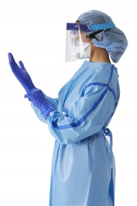 Medline Coated Chemotherapy Isolation Gowns - Coated Chemotherapy Isolation Gown, Blue, Size 2XL - NON25457XXL