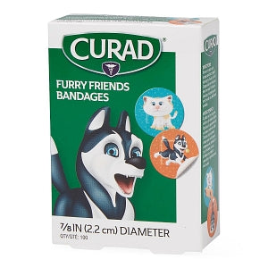 Medline CURAD Furry Friends Adhesive Bandages - CURAD Furry Friends Plastic Adhesive Bandage, 7/8" dia. Spot - NON25503