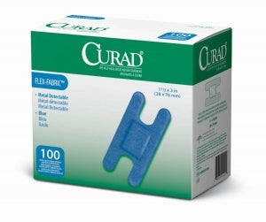 Medline CURAD Food Service Adhesive Bandages - CURAD Food Service Metal-Detectable Blue Plastic Adhesive Bandage, for Knuckles - NON25510BL