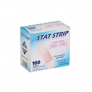 Derma Sciences Stat Strip Adhesive Bandages - Plastic Adhesive Bandages, Sterile, Stat Strip, 1" x 3" - MDL15205