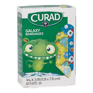 Medline CURAD Galaxy Adhesive Bandages - CURAD Galaxy Plastic Adhesive Bandage, 3/4" x 3" - NON256132