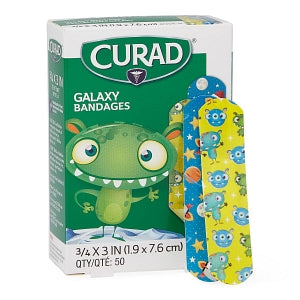 Medline CURAD Galaxy Adhesive Bandages - CURAD Galaxy Plastic Adhesive Bandage, 3/4" x 3" - NON256132