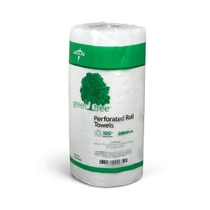 Medline Green Tree Perforated Paper Towel Roll - White Perforated Paper Towel Roll, 8.8" x 11" - NON26835