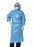 Medline Medium-Weight Coated Polypropylene Isolation Gowns - Poly Coated Isolation Gown with Closed Back and Elastic Cuffs, Blue, Size XL - NON27114XL