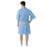 Medline Disposable Multilayer Patient Gowns - Short Sleeve Front Back Opening with Tie Multilayer Patient Gown, Blue, Size Extra Large - NON27146SLXL