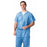 Medline Disposable Scrub Tops - Disposable Unisex Scrub Shirt with V-Neck, Size XL, Blue - NON27202XL