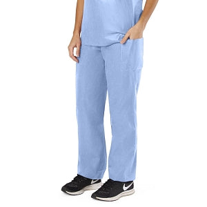 Medline Disposable Scrub Pants - Disposable Unisex Scrub Pants with Drawstring Waist, Size L, Blue - NON27203L