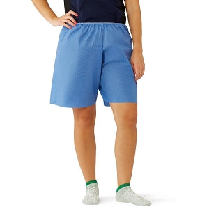 Medline Disposable Exam Shorts - Blue Multilayer Disposable Exam Shorts with Elastic Waist, Size L - NON27209L