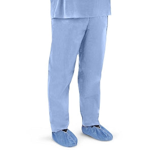 Medline Disposable Scrub Pants - Disposable Unisex Scrub Pants with Elastic Waist, Size L, Blue - NON27213L