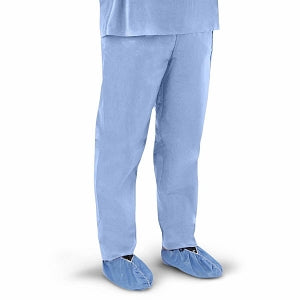 Medline Disposable Scrub Pants - Disposable Unisex Scrub Pants with Elastic Waist, Size L, Blue - NON27213L