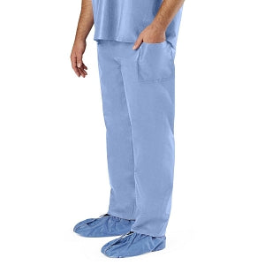 Medline Disposable Scrub Pants - Disposable Unisex Scrub Pants with Elastic Waist, Size M, Blue - NON27213M