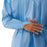 Medline Over-Head Full-Back Poly Coated Isolation Gowns - Poly-Coated Overhead Isolation Gown with Full Back and Thumb Loop Wrists, Blue, Size XL - NON27380XL