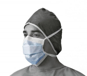 Medline Prohibit X-Tra Fluid Protection Surgical Face Mask - Surgical Face Mask, Fog-Free, Ties, Blue - NON27408