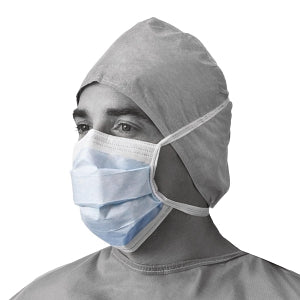 Medline Prohibit X-Tra Fluid Protection Surgical Face Mask - Surgical Face Mask, Fog-Free, Ties, Blue - NON27408