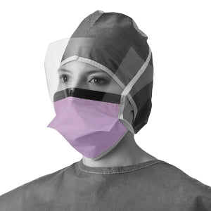 Medline Chamber-Style Surgical Face Mask with Eye Shield and Ties - Chamber-Style Face Mask with Antiglare Shield and Ties - NON27411AG