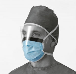 Medline Antifog Surgical Face Mask - Face Mask with Shield and Ties, Antifog, Blue - NON27420