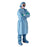 Medline Blue Procedure Gowns - Premium Breathable Film Chemo-Tested Procedure Gowns with Knit Cuffs, Blue, Size L - NON27457