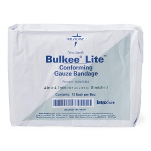 Medline Bulkee Lite Nonsterile Cotton Conforming Bandages - Bulkee Lite Nonsterile Conforming Bandage, 4" x 4.1 yd. - NON27494