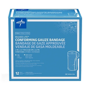 Medline Bulkee Lite Sterile Cotton Conforming Bandages - Bulkee Lite Sterile Gauze Bandage, 2" x 4.1 yd. - NON27496