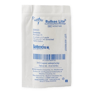 Medline Bulkee Lite Sterile Cotton Conforming Bandages - Bulkee Lite Sterile Gauze Bandage, 4" x 4.1 yd. - NON27498