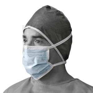 Medline Standard Surgical Masks with Shield - Face Mask with Horizontal Ties and Antiglare Shield - NON27600AG