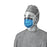 Medline Fluid-Resistant Surgical Face Masks with Eye Shield - Antifog Surgical Face Mask with Shield and Ties - NON27810