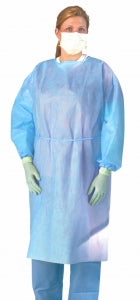 Medline Medium Weight Multi-Ply Isolation Gown - Medium-Weight Isolation Gown with Side and Neck Ties, Blue, Size Regular - NON27SMS3