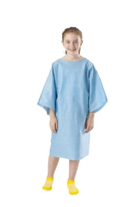 Medline Disposable Pediatric Gowns - Multilayer Patient Gown with Hook-and-Loop Closures, Pediatric, 9-12 Years - NON28269