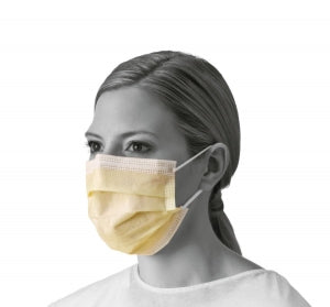 Medline Isolation Face Masks with Ear Loops - Isolation Face Mask with Ear Loops, Yellow - NON28300